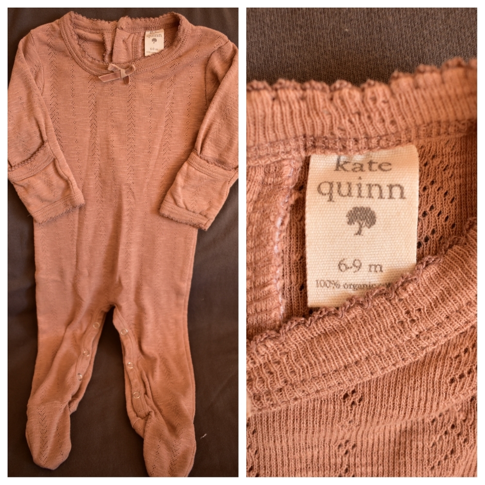 henley footie - organic cotton pointelle - snicker